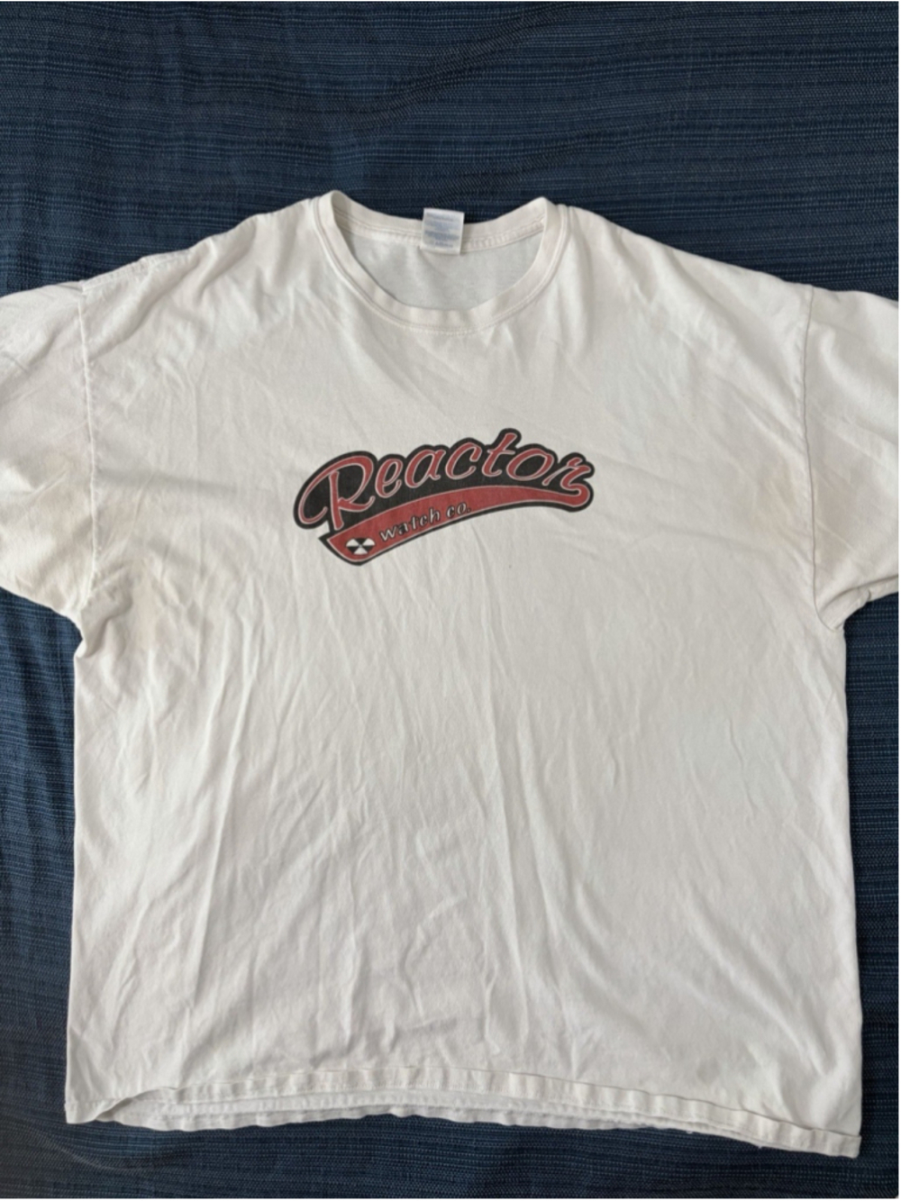 White Reactor Watch Cotton T Shirt With Logo Men’s 2XL